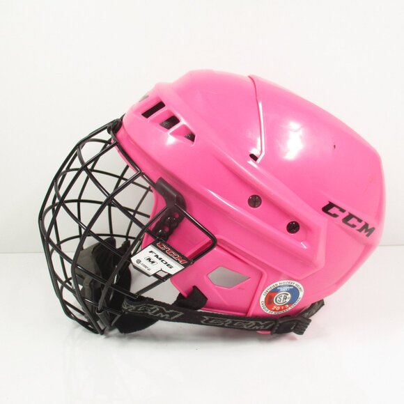 CCM 04M  PINK HOCKEY HELMET WITH CCM FM06 CAGE VG made in CANADA - Picture 2 of 6